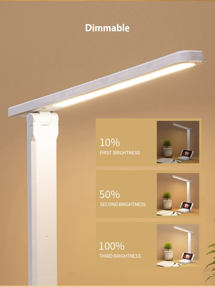 6000mAh Chargeable LED Table Lamp USB 3 Color Stepless Dimmable Desk Lamp Touch Foldable Eye Protection Reading Night Light