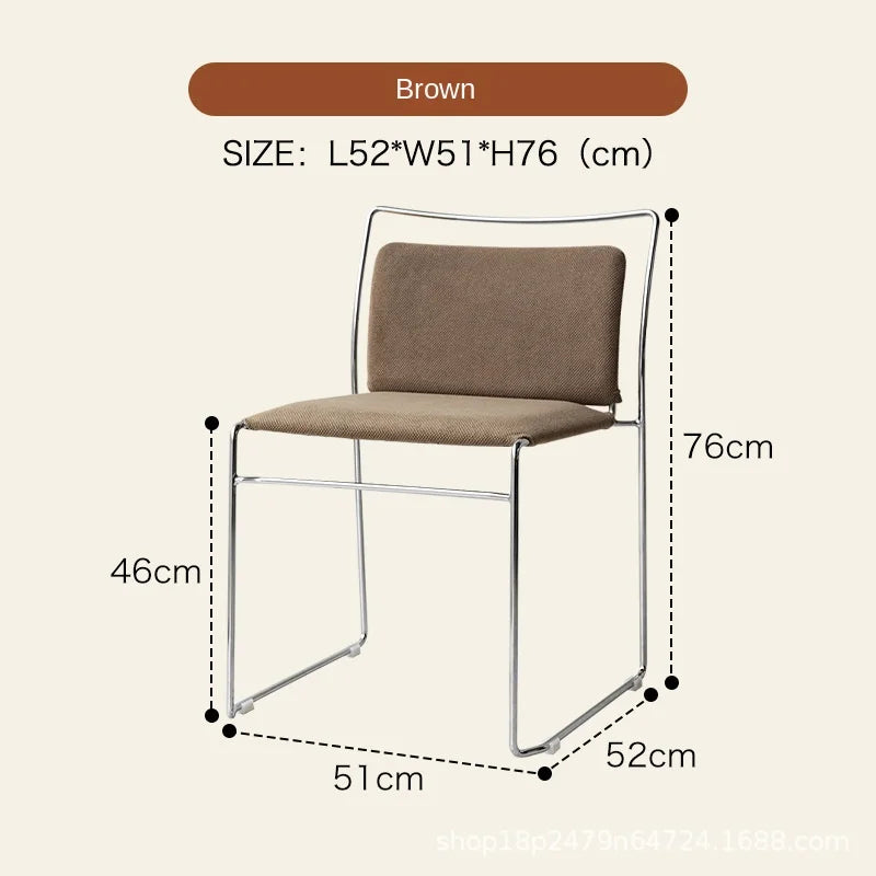 Realife Middle Ancient Style Dining Chair Nordic Design Home Study Chair Coffee Shop Soft Bag Backrest Chair Metal Frame 2025