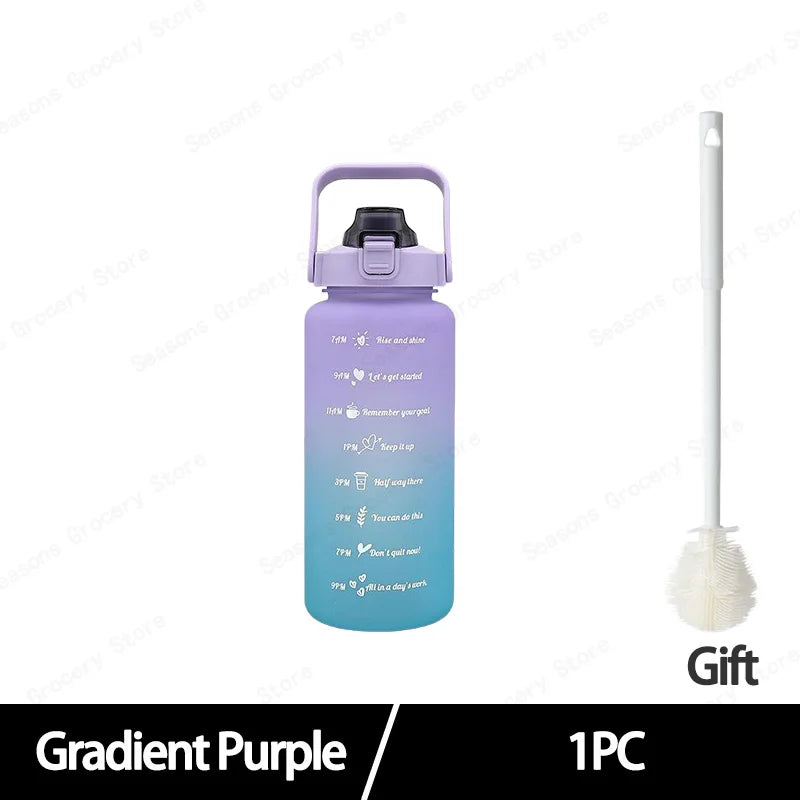 2025 Spring/Summer 2L Large Capacity Outdoor Plastic Bouncing Straw Sports Water Bottle Leak-proof Portable Refill Cups