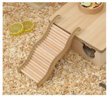 Wooden Wave Staircase Hamster Toy Pet Supplies - Eco-Friendly Fun for Small Animals