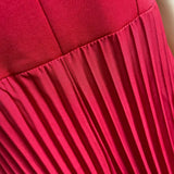 Elegant Pleated Jumpsuits & Rompers for Women V Neck Ruffles High Waisted Loose Floor Length Luxury Female Birthday Party Romper
