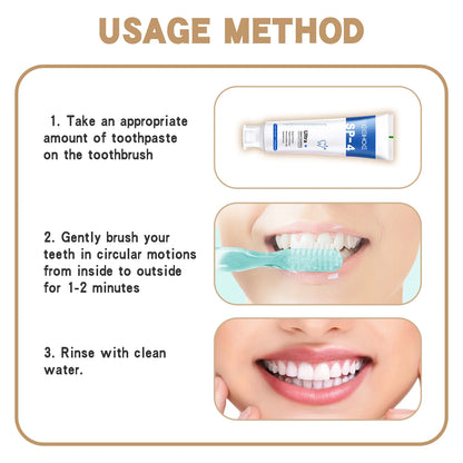 Quick Repair Cavities Caries Probiotic Toothpaste Clean Whiten Remove Yellow Plaque Protect Gum Reduce Tooth Stains Fresh Breath