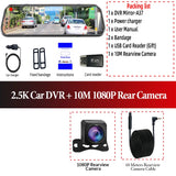 Acceo A37 Car DVR 10.0 Inch Rear View Mirror 2.5K Dash Cam 1080P Car Camera With Rear View Camera Video Recorder Registrar DVRs