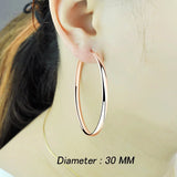 Somila S925 Sterling Silver Big Hoop Earrings For Women Brincos Moda Jewelry Accessories 3.0MM Fashion Cерьги Kольца 30-60MM