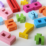Wooden educational digital blocks, creative puzzles, stacking toys, fun brain teasers, early education topics, Montessori style
