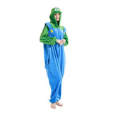 Anime Brothers Cartoon Game Cosplay Costume Anime Figure Luigi One-piece Pajamas Kawaii Cartoon Sleepwear Halloween Cos Clothes