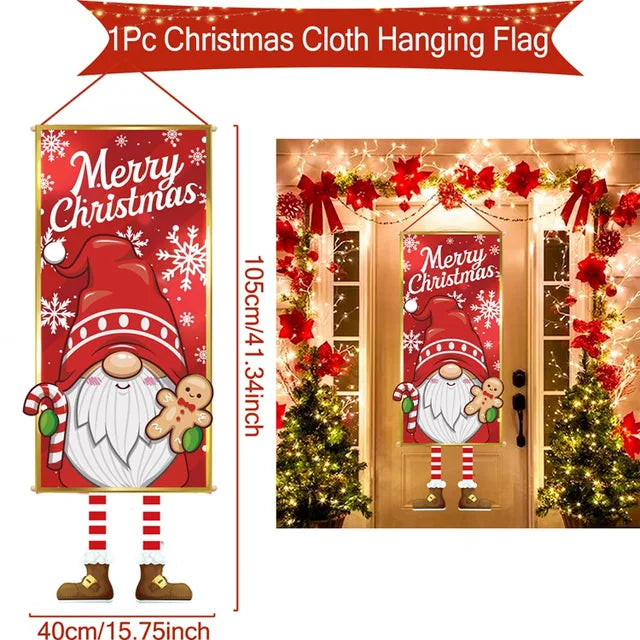 Pancarta colgante de Papá Noel, adornos navideños para el hogar, regalos de Año Nuevo 2023 y 2024 