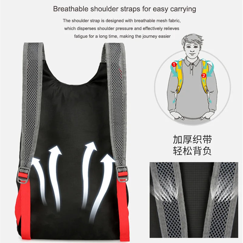 Buylor Outdoor Foldable Backpack Men Women Lightweight Waterproof Nylon Sports Bag for Camping Hiking Travel Mountain Bag Travel