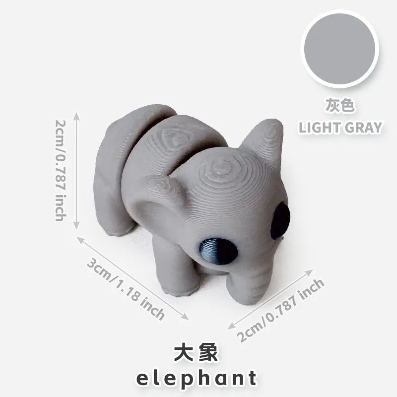 10/50pcs 3D Printed Simulation Toys Mini Animal Model Home Ornament  Cartoon Figure Birthday Gift Sets Decompression Kid Toy