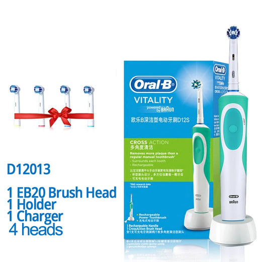Oral B Rechargeable Electric Toothbrush Vitality Oral Hygiene Precision Clean Rotating 3D White Teeth Whitening Brush