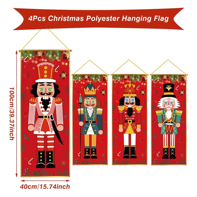 Pancarta colgante de Papá Noel, adornos navideños para el hogar, regalos de Año Nuevo 2023 y 2024 