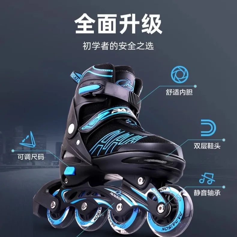 Adjustable Inline Roller Skate Shoes Professional Flashing Sliding Sneaker Outdoor Racing Speed Skating 4 Wheels Shoes Gifts