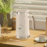 BioloMix Upgraded 5-in-1 LED Touch Screen Milk Frother for Lattes, Hot And Cold Foam Maker