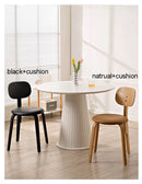 Nordic Plywood Dining Round Seat Stackable Vintage Curved Backrest Chair