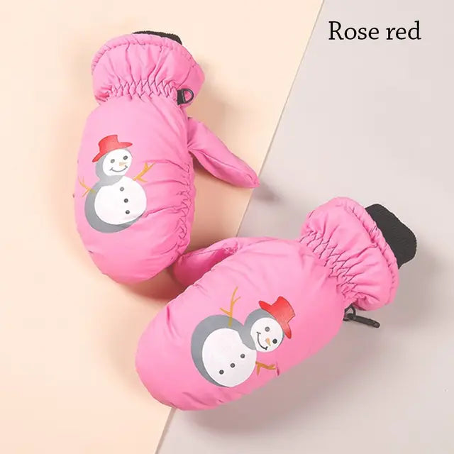 Guantes de invierno para bebés y niños, cálidos, gruesos, resistentes al viento, con dibujos de conejos, de dedos completos, para niños pequeños, niñas de 0 a 5 años 