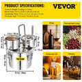 SucceBuy 12L 20L 30L 50L Alcohol Brewing Distiller DIY Moonshine Apparatus Stainless Steel Still Whisky Brandy Home Appliance