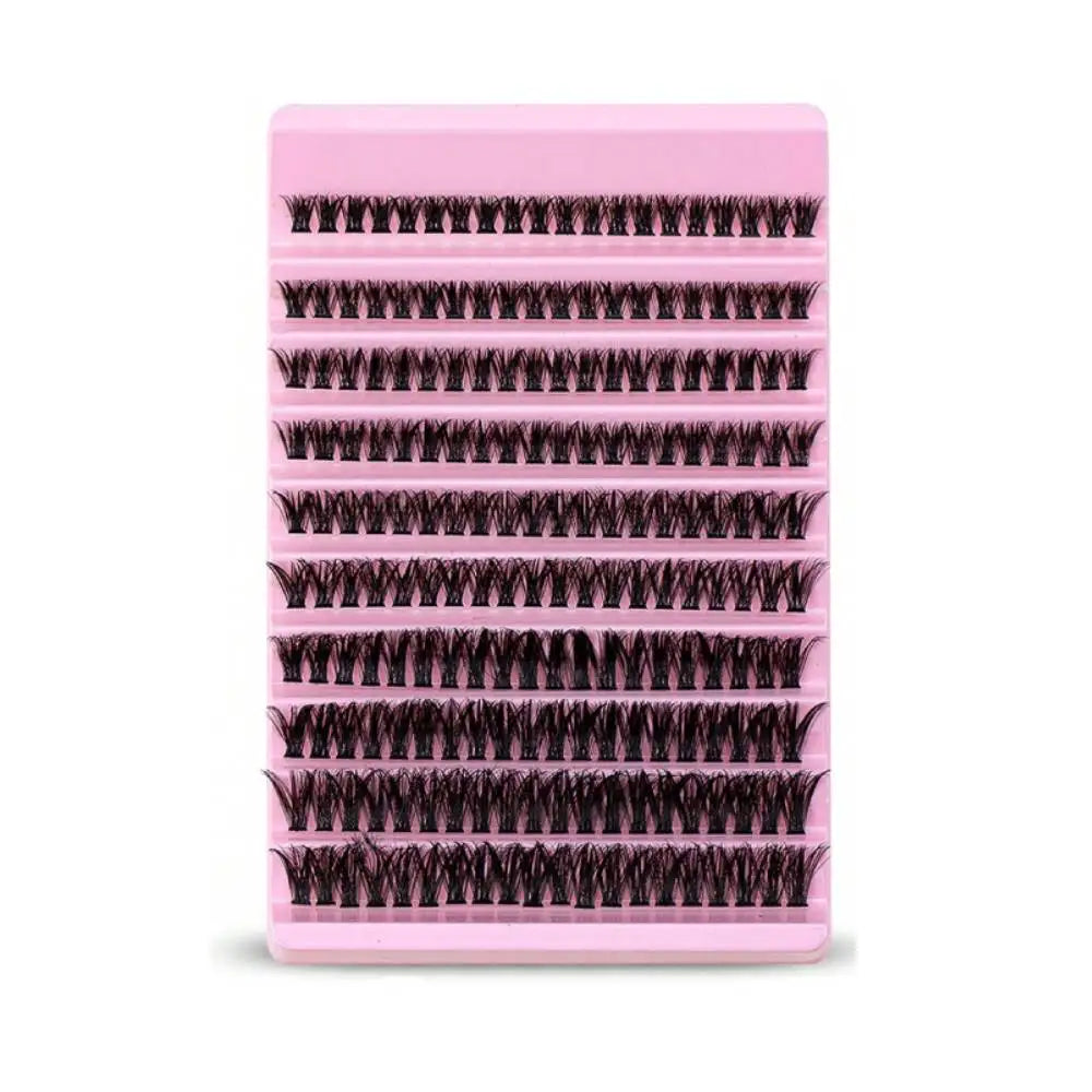 Kit de extensão de cílios diy, 200 peças, cluster de cílios individuais 40d60d 8-16mm, mix de clusters de cílios, ligação e vedação e aplicador de cílios