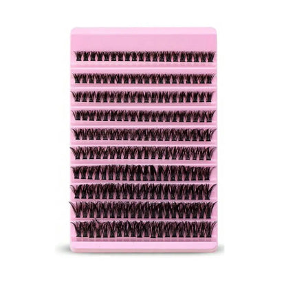 Kit de extensão de cílios diy, 200 peças, cluster de cílios individuais 40d60d 8-16mm, mix de clusters de cílios, ligação e vedação e aplicador de cílios