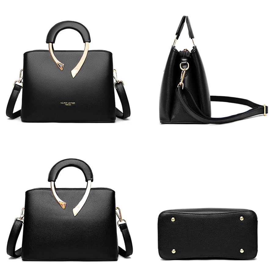 2026 New Style Crossbody Bag Medium Mom Bag Lychee Pattern Large Soft PU Zipper Closure Daily Use Fashionable Ladies Handbag Sac