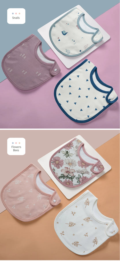 3pcs/set Baby Girl Boy Feeding Bibs Waterproof Apron Cartoon Towel Kids Toddler Dinner Bandanas Burp Cloths Baby Accessories