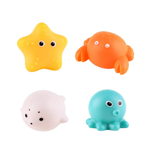 LED Light Up Brinquedos para crianças Brinquedo de banho de animais fofos Flutuador de borracha macia Pato luminoso de indução para natação Presentes engraçados