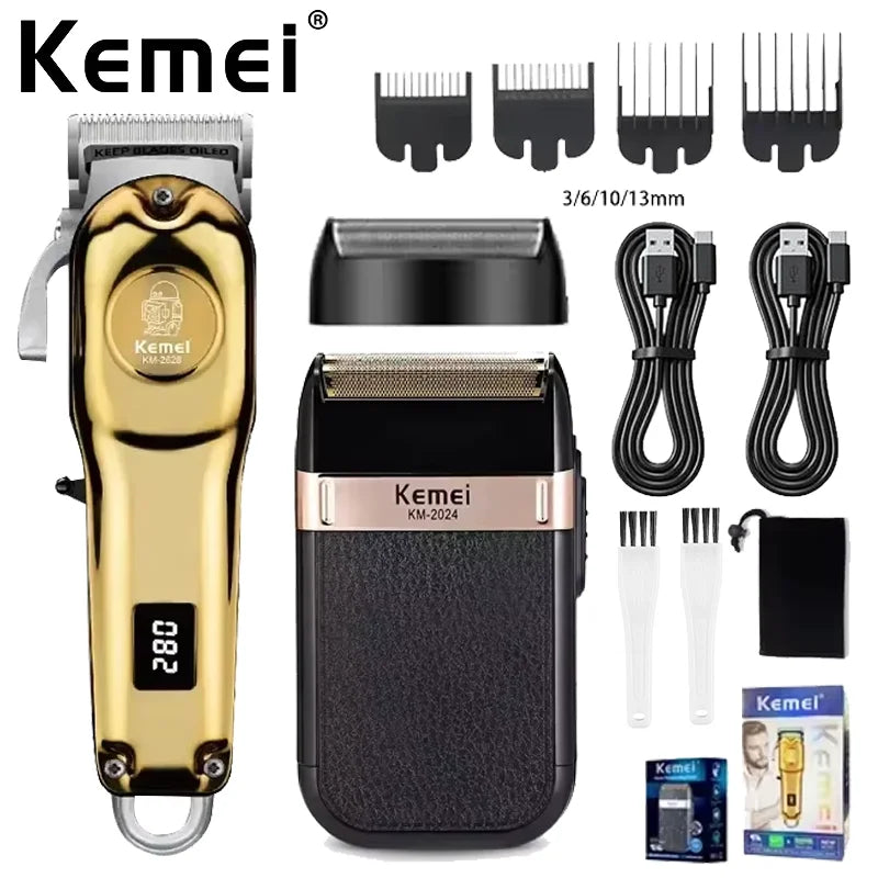 Kemei KM-678 KM-2024 KM-2628 Professional Electric Hair Clippers Beard Clipper Rechargeable Men's Shaver Hair Trimmer Kit