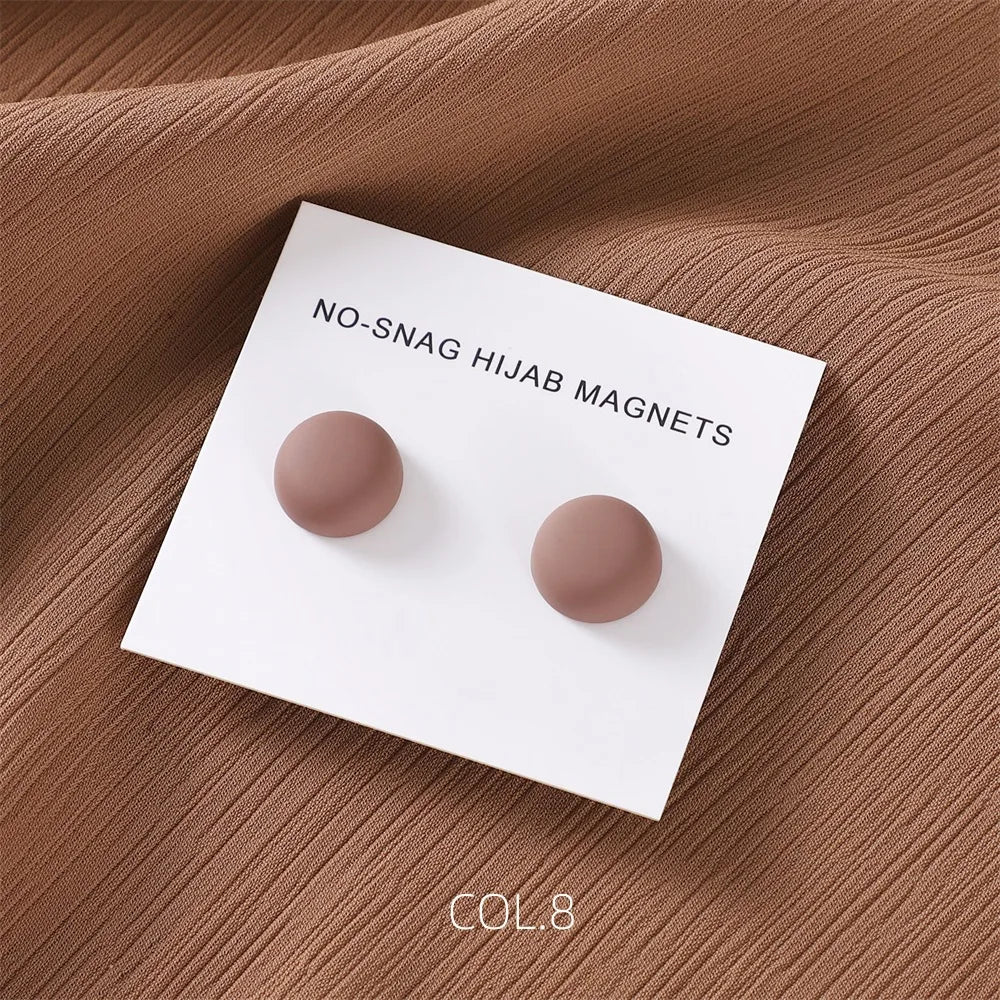 Safe macaron cor hijab broche forte chapeamento de metal magnético hijab clipe luxo sem buraco pinos broches ímã para lenço muçulmano