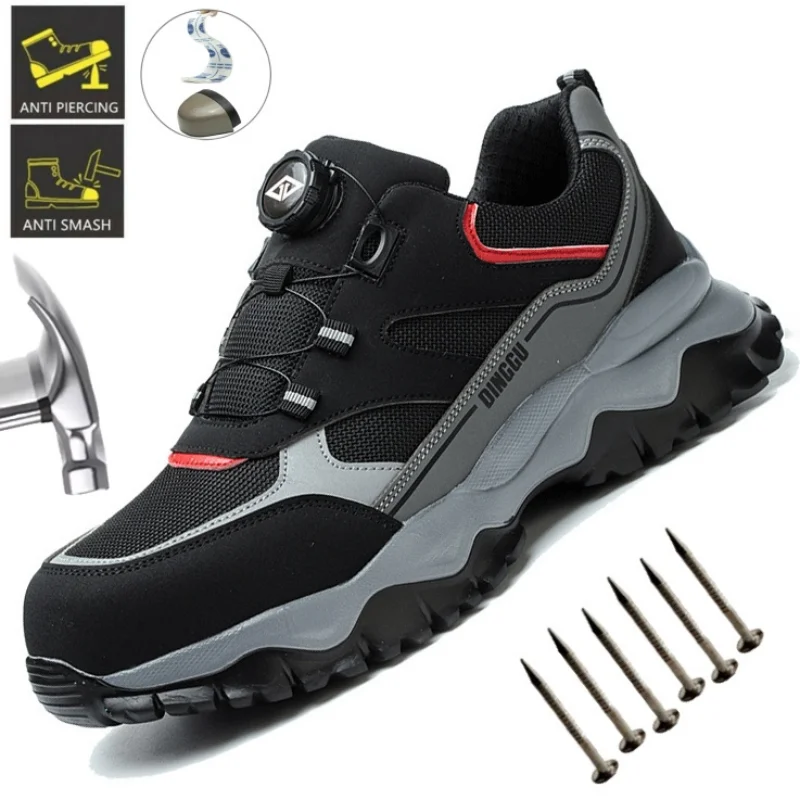 Anti-Piercing Steel Toe Safety Shoes, Certified Work Boots, Oilproof Slip Resistant for Construction & Industrial Shoes for Men
