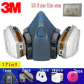 Respirador de gas 17 en 1 3M 7502, máscara de media cara antipolvo para pintura, pulverización, vapor orgánico, filtro de gas químico, seguridad laboral 