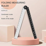 Folding Ruler Black And White Simple Graphic Primary Creative Birthday School Gift Stationery Drawing Student School Supply 1pcs