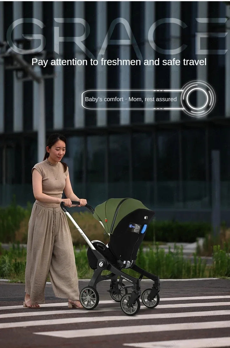 EU STOCK 4in1 baby stroller two-way Multifunctional newborn baby stroller 3in1 Foldable Basket type seat Lightweight Travel Pram
