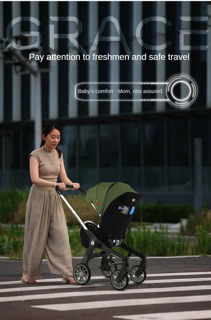EU STOCK 4in1 baby stroller two-way Multifunctional newborn baby stroller 3in1 Foldable Basket type seat Lightweight Travel Pram