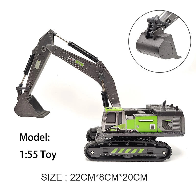 2 in 1 Toys for Boys Alloy Tractor Kids Excavator Bulldozer Miniature Truck Model Diecast Engineering Vehicle Children Gifts
