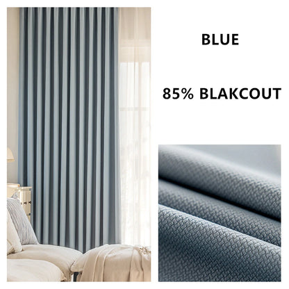 310cm Height Custom Made Thickened Solid Color Double-Sided Jacquard 80%-90% Blackout Living Room Curtains Bedroom Curtains