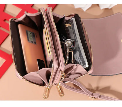 Nuevos bolsos de piel sintética para mujer, multifuncionales, de gran capacidad, tipo bandolera, a la moda, para teléfono
