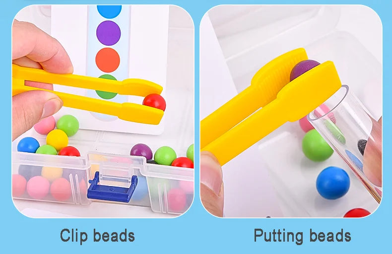 Juguetes de motricidad fina para niños, entrenamiento de concentración, juego de cuentas con pinzas, electrodomésticos de educación temprana, educación Montessori