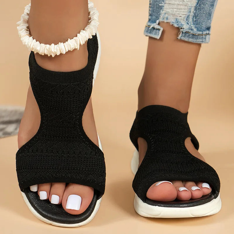 Zapatos de mujer Verano 2024 Sandalias deportivas casuales y cómodas Sandalias de cuña de playa para mujer Sandalias de plataforma para mujer Sandalias romanas Tallas grandes
