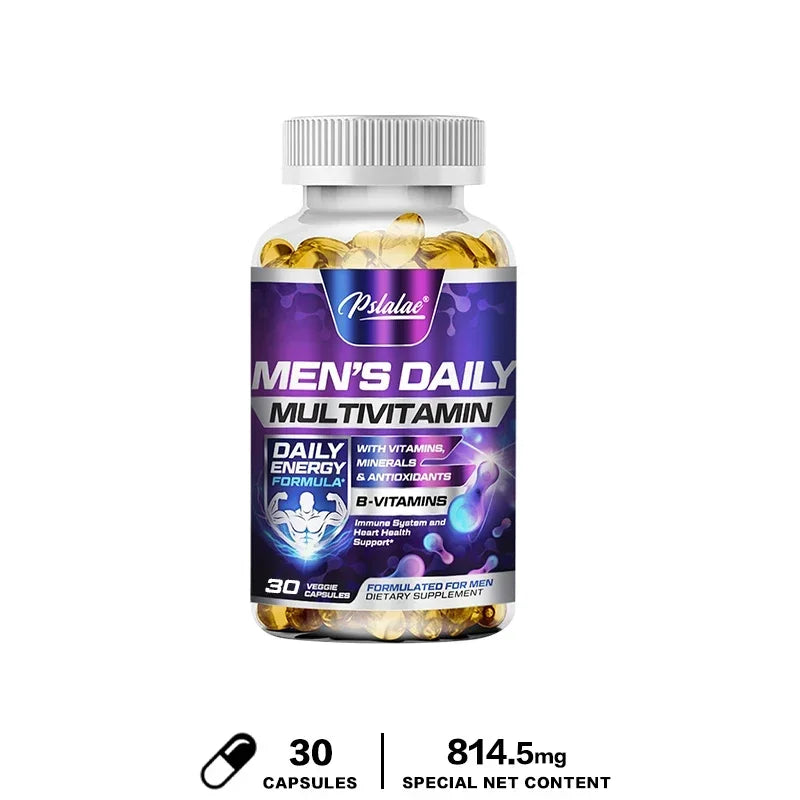 Men's Daily Multivitamin Supplement - Provides Cognitive Brain Health, Energy and Stamina, and Muscle Mass Vegan