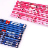 12pcs Disney Spiderman Hb Pencil With Eraser Lotso Elsa Student Stationery Write Draw Pencil Kids School Supplies Wholesale