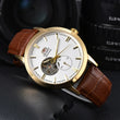 Orient Double Lion Watch Japanese Fully Automatic Mechanical Watch Hollowed Out Business Men's Watch Leather Strap