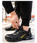 Men Rotating Button Safety Shoes Steel Toe Work Sneakers Indestructible Shoes Puncture-Proof Work Boots Air Cushion Safety Shoes