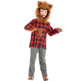 Kids Girls Boys Werewolf Animal Costume Shirt Pants Mask Gloves Fancy Cosplay Halloween Little Red Riding Hood Big Grey Wolf Clothes