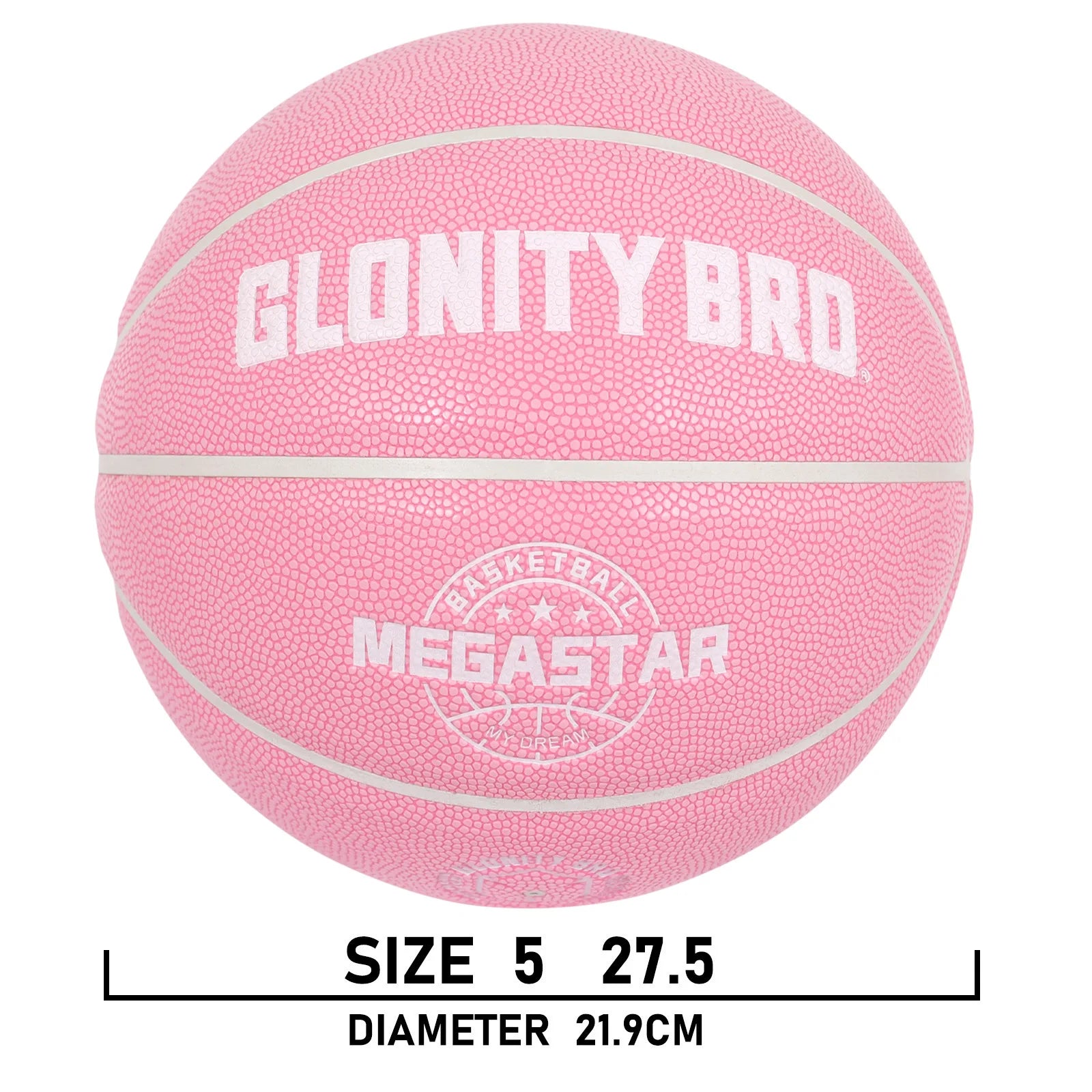 Women's Basketball Size 5, 6, 7 Pink Official Competition Children's Basketball Indoor Outdoor Standard Ball PU Non-slip Wear-resistant