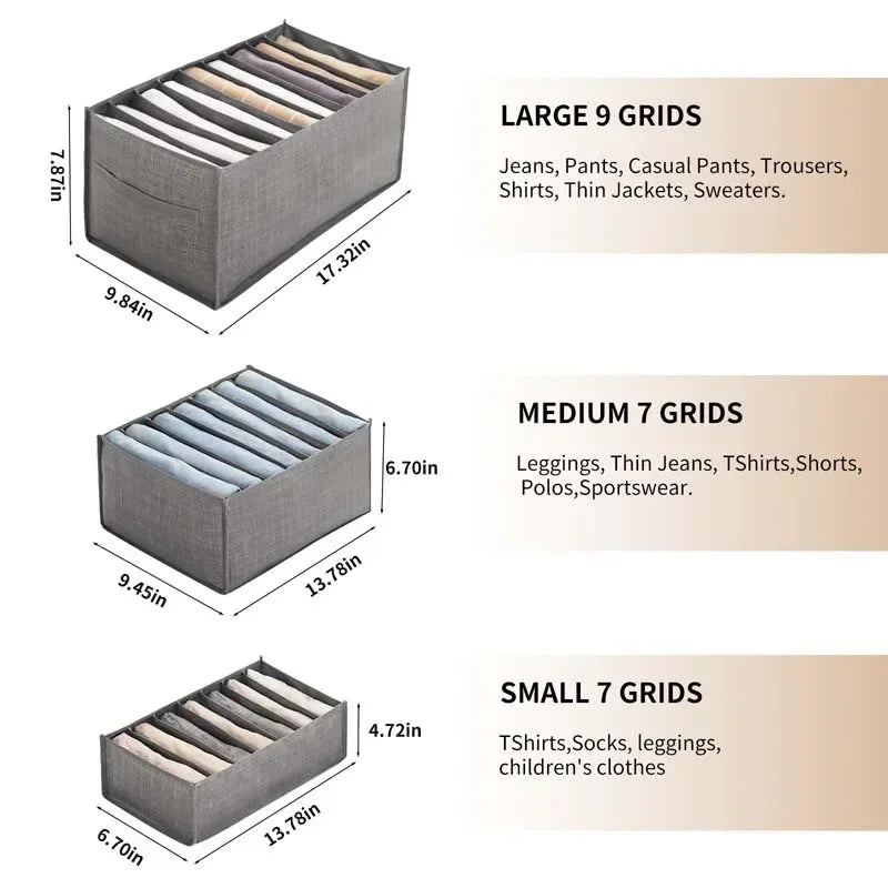 organizer for drawers Clothes Organizer Pants Jeans Storage Box Cabinet Drawer Organizer Underwear Socks T-Shirt Wardrobe Storag