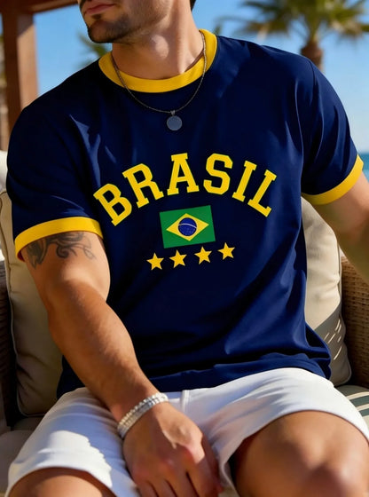 2026 New Brasil Print T-shirt For Men Women Brazilian Flag Tops Summer Casual Football Jersey Breathable Quick-Drying Sports Tee