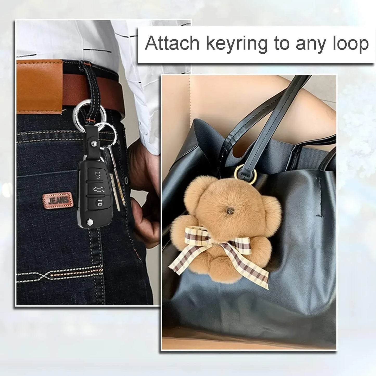 5pcs Metal O Ring Keyring Spring Buckles DIY Jewelry Openable Round Carabiner Keychain Clasp Bag Clips Snap Hook