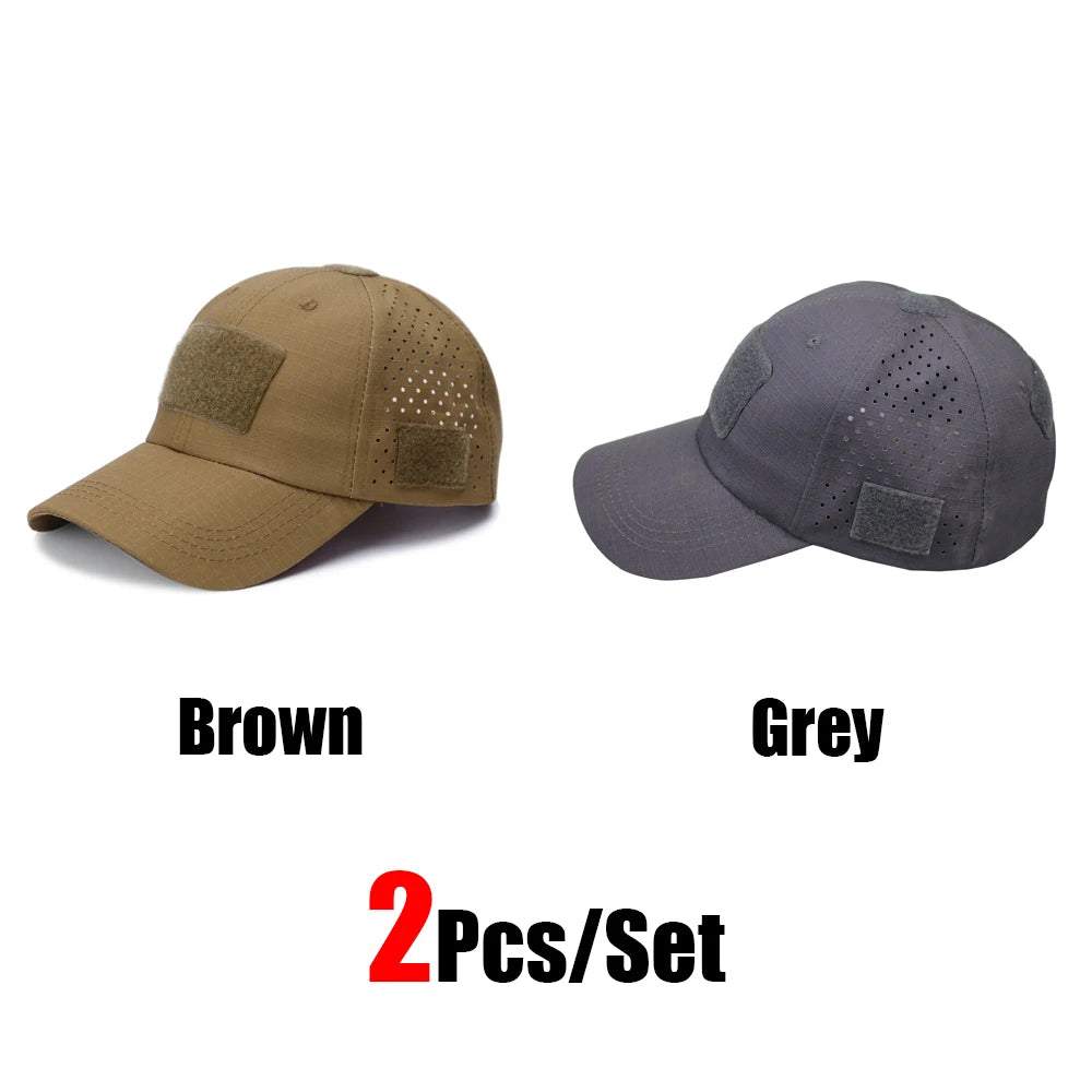 1/2pcs New Men's Camouflage Baseball Cap Breathable Sunscreen Hat Outdoor Sports Hunting Hiking Camping Beach Fishing Sun Hat
