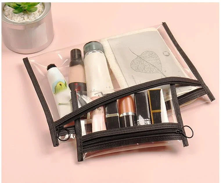 PVC Transparent Makeup Bag Women Cosmetic Bags Toiletry Wash Bag Travel Cosmetic Organizer Kids Coin Purse Coin Pouch Card Bag