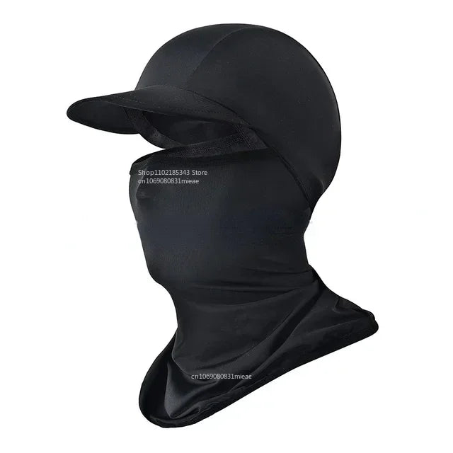 Gorro con capucha y protector solar para la cara, protección UV, de seda fría, para hombres y mujeres, ciclismo, escalada, correr, protector solar, capota de montar