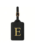 PU Leather Luggage Tag for Travel - Durable Suitcase ID Tag with Privacy Cover & Name Card Slot (A-Z) liu